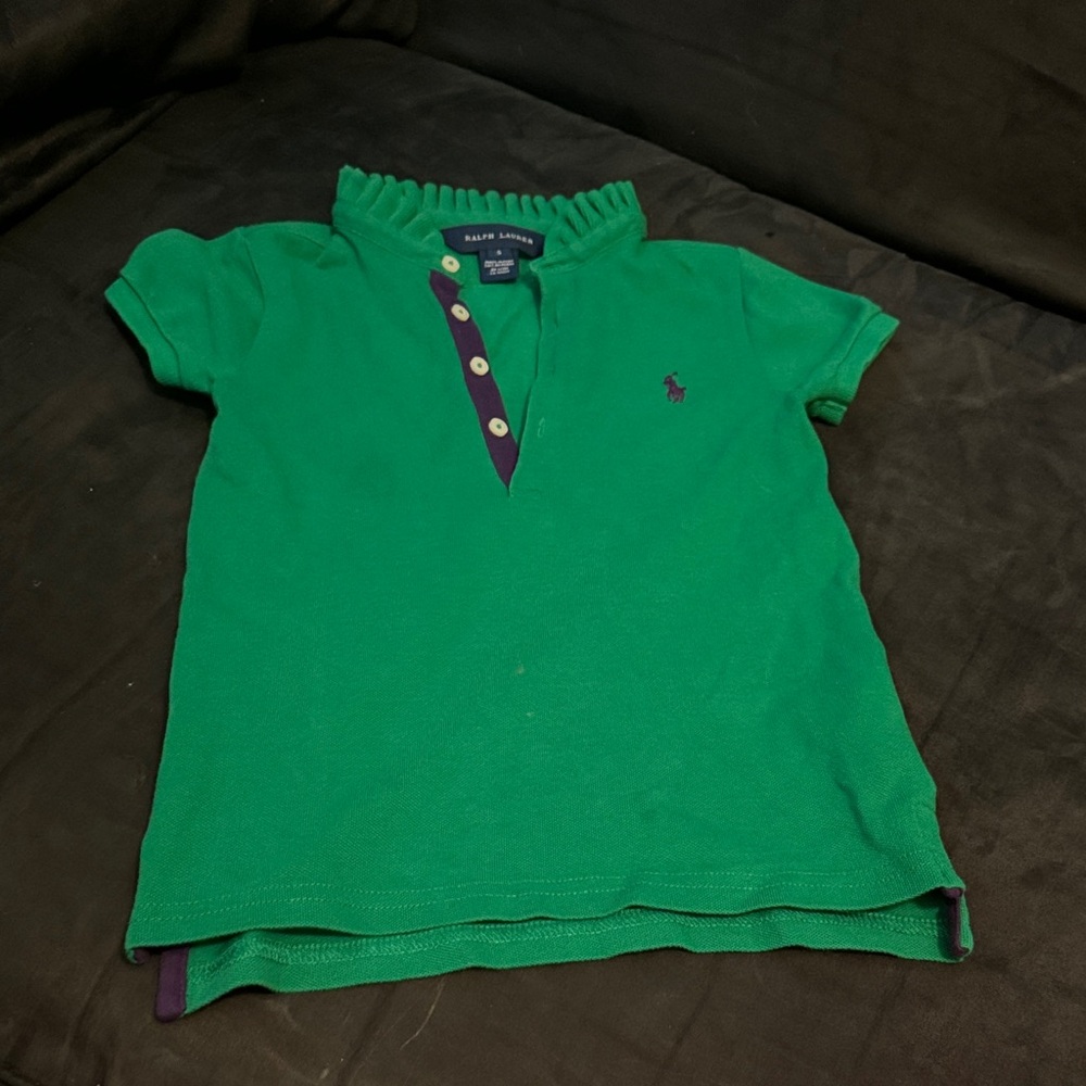 Ralph Lauren Kids Polo Shirt in Green and Purple